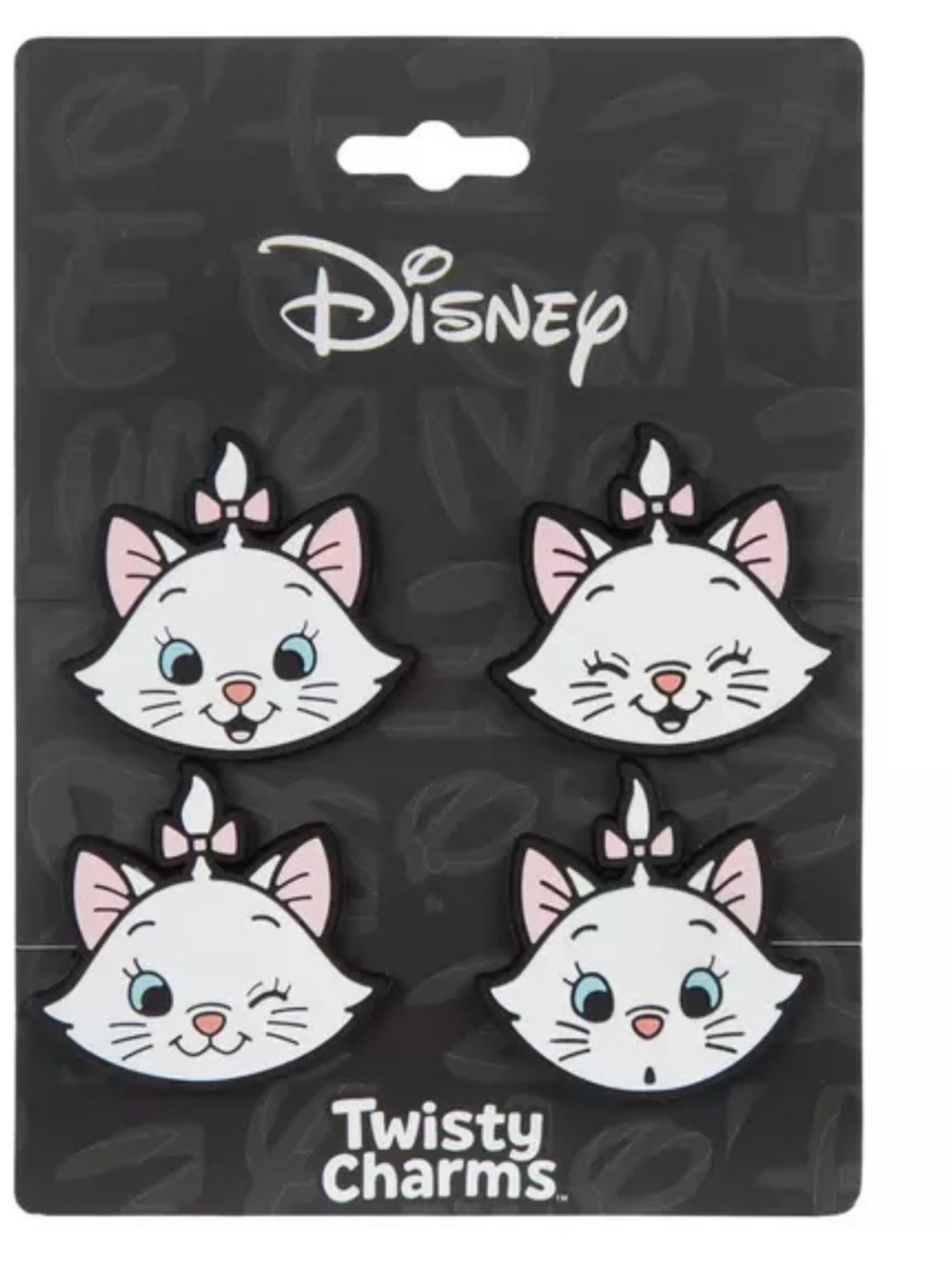 Disney Marie Cat Face Charms in White and Pink - 4 Pack